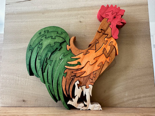 Rooster 20pc Pine Wood Puzzle 6" x 7"