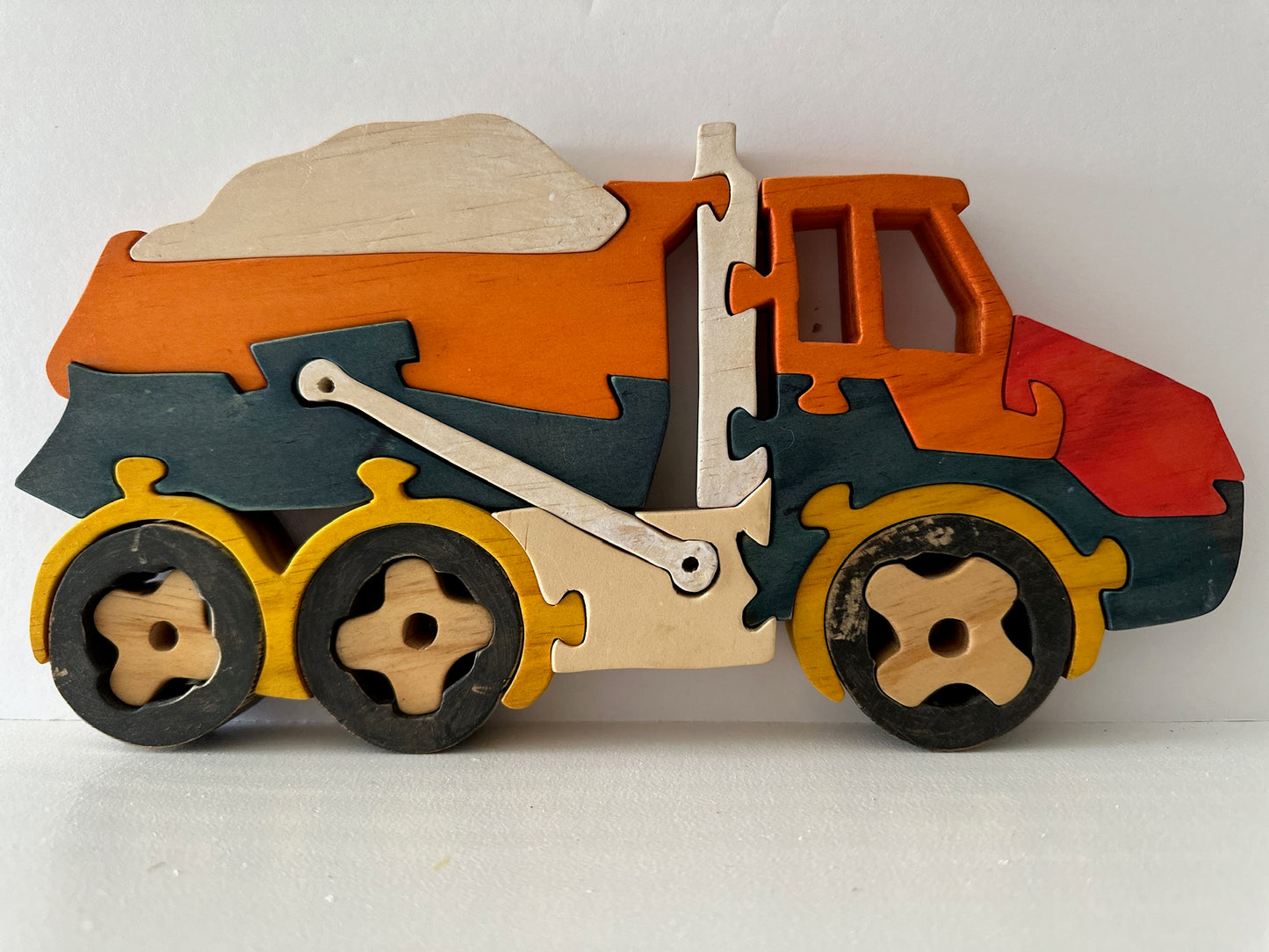 Dump Truck 17pc Pine Wood Puzzle 10 1/2" x 5 1/2"