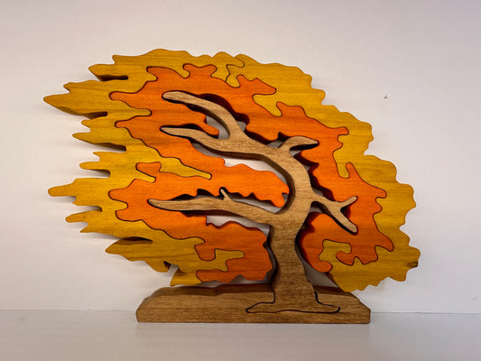 Windblown Tree Poplar Wood 5pc Puzzle 10" x 7"