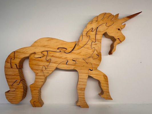 Unicorn 9pc Pine Wood Puzzle 9" x 10"