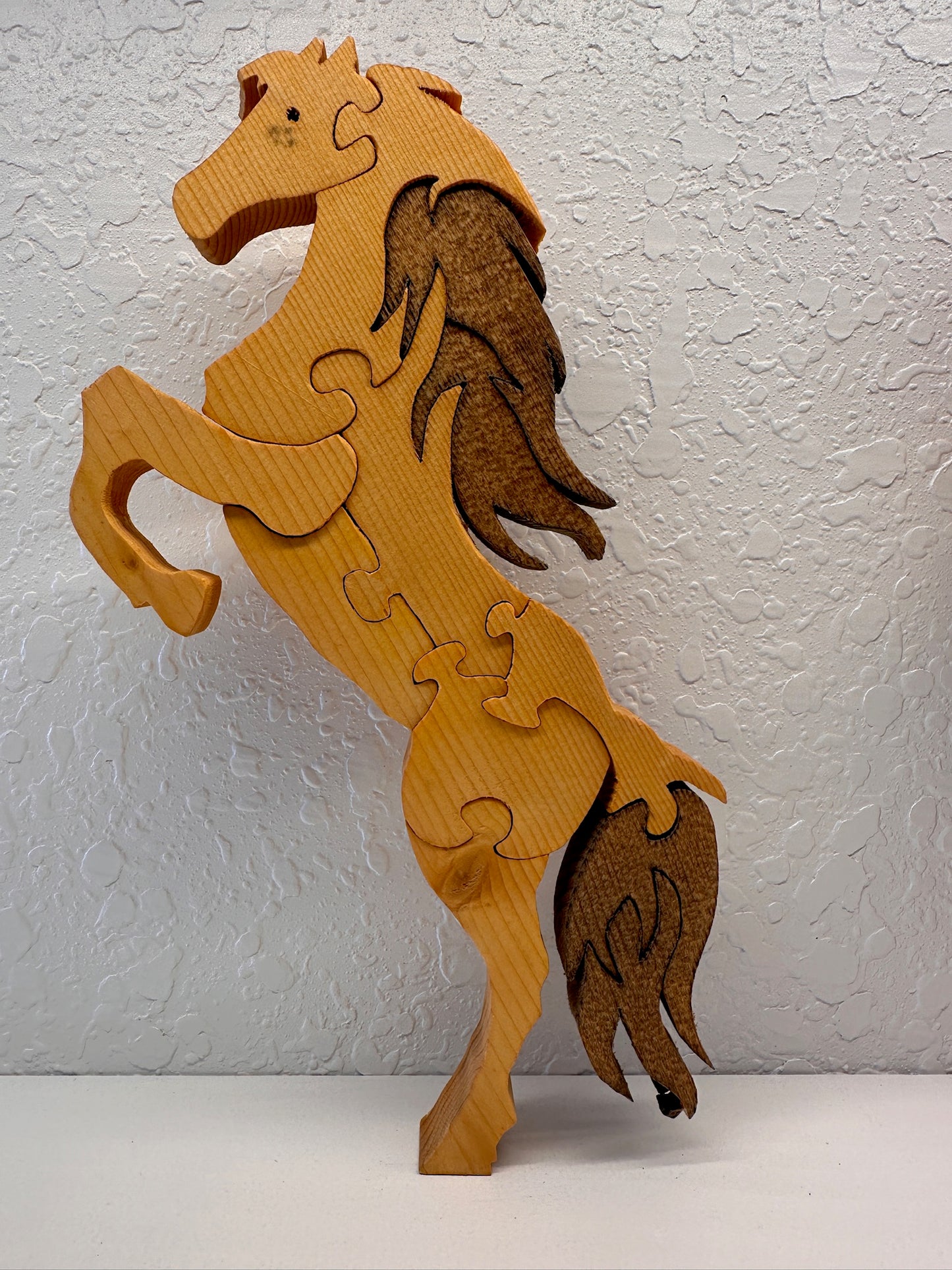 Rearing Horse 12pc Red Oak Puzzle 6" x 10 1/2"