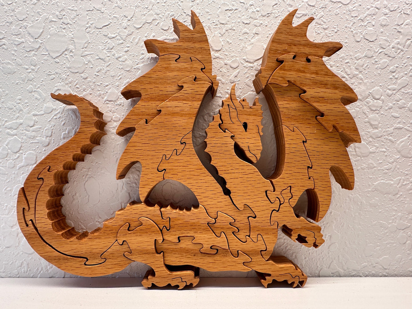 Double-Winged Dragon 18pc Red Oak Puzzle 10" x 8"