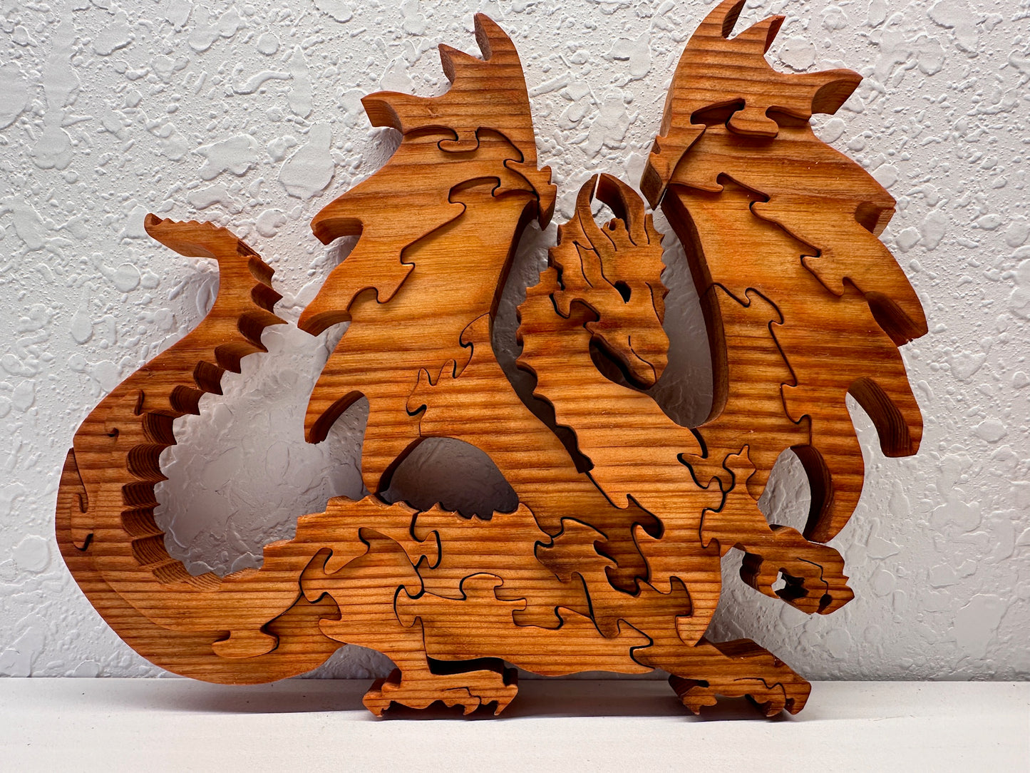 Double-Winged Dragon 18pc Red Oak Puzzle 10" x 8"