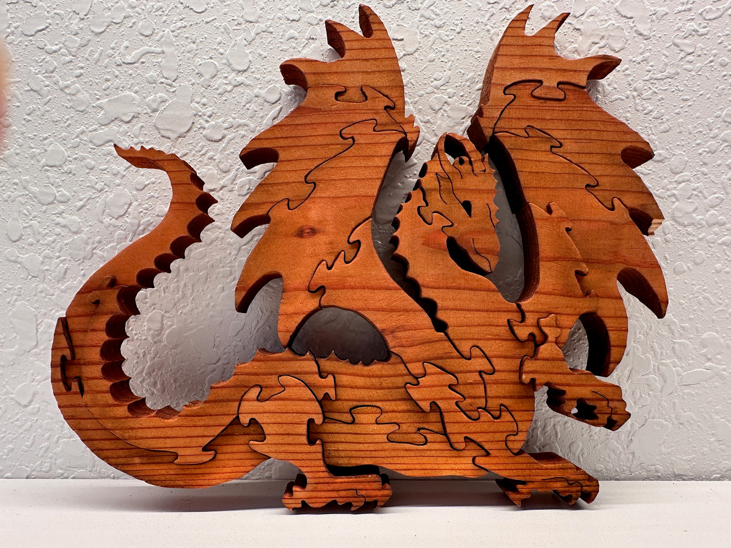 Double-Winged Dragon 18pc Red Oak Puzzle 10" x 8"