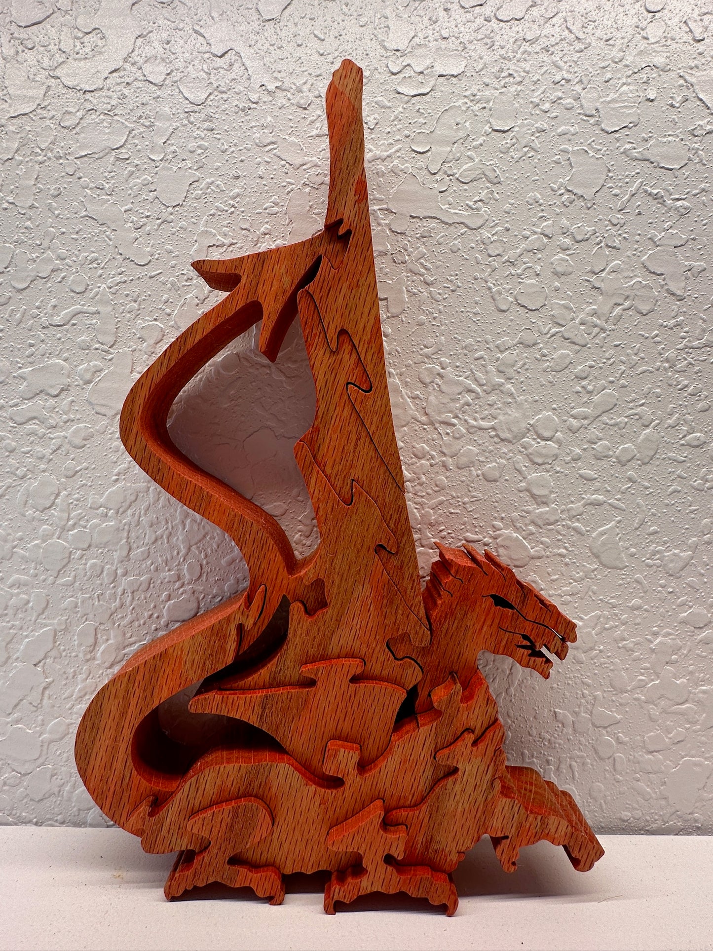 Arrowtail Dragon 11 pc Red Oak Puzzle 10" x6 1/2"