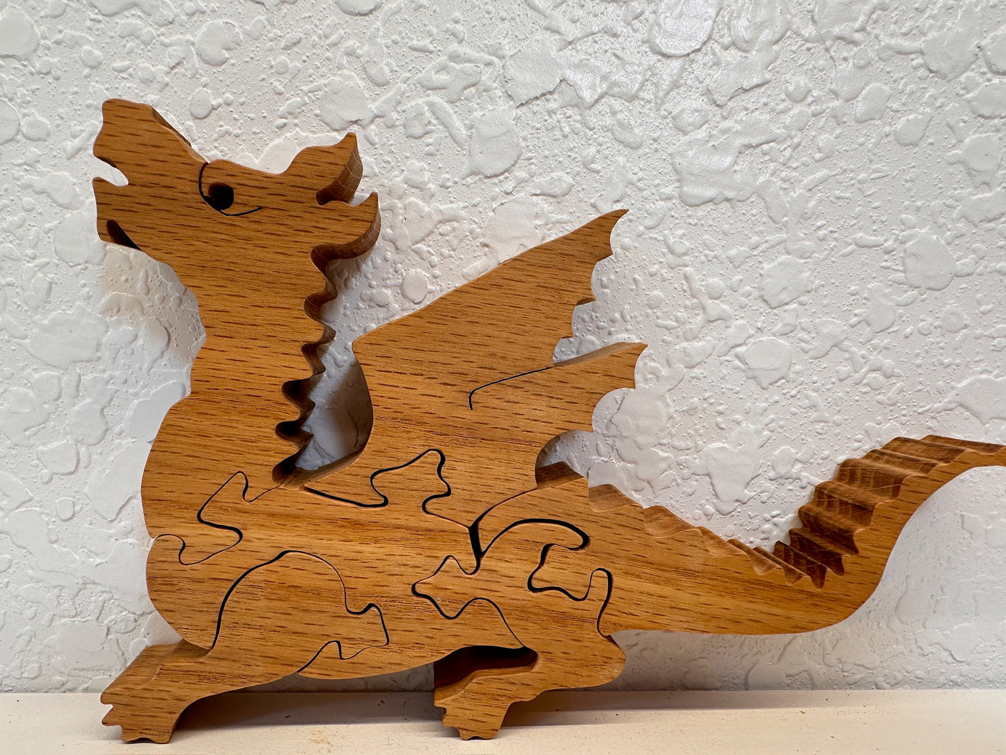 Small Dragon 6pc Red Oak Puzzle 7 3/4" x 5"