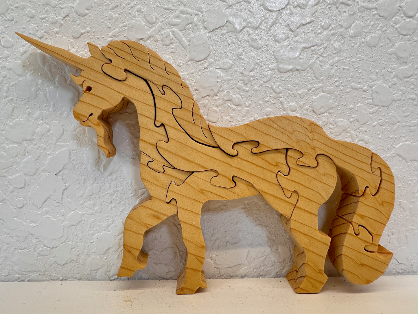 Small Unicorn 9pc Red Oak Puzzle 7"x 5"