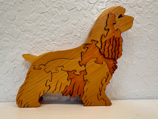 Cocker Spaniel 10pc Pine Wood Puzzle 6" x 5 1/4"