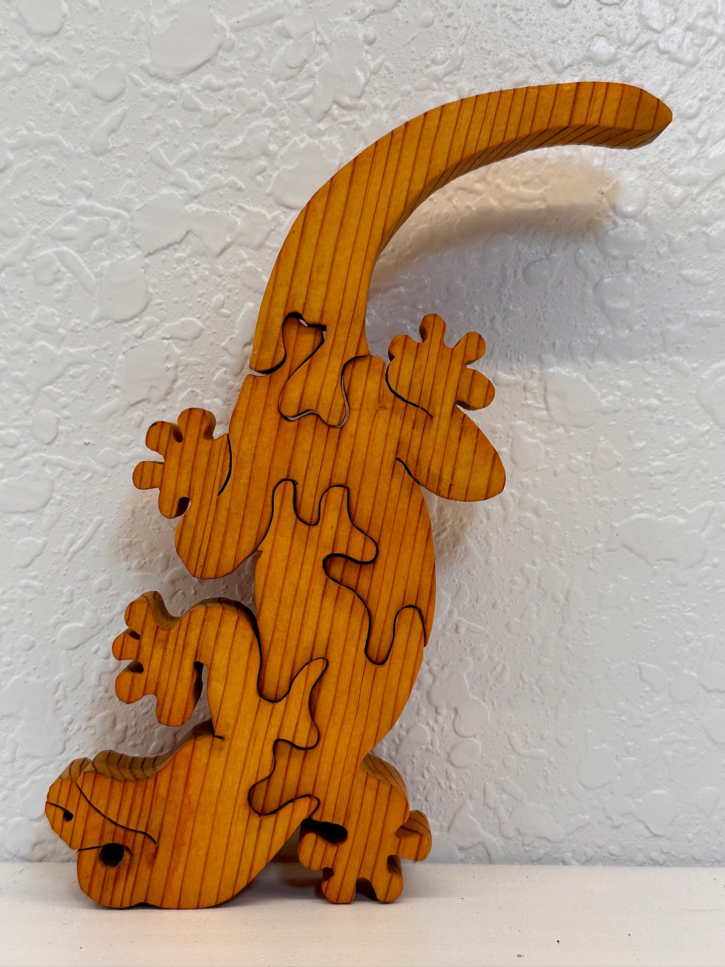 Gecko 4pc Pine Wood Puzzle 3 1/4" x 7 1/4"