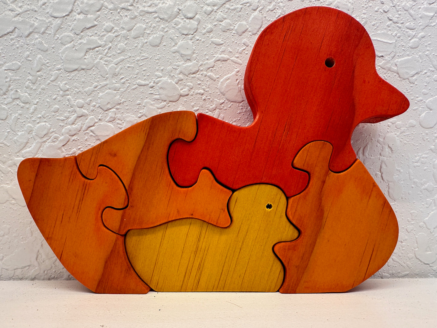 Duck W/ Baby 5pc Pine Wood Puzzle 7" x 5"