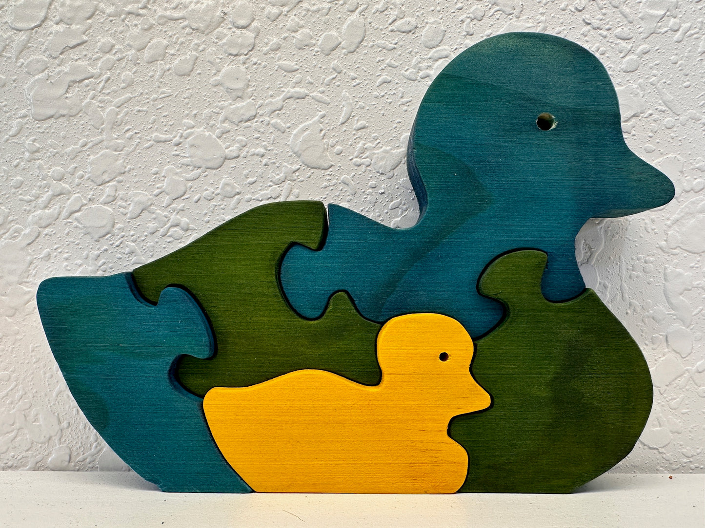 Duck W/ Baby 5pc Pine Wood Puzzle 7" x 5"