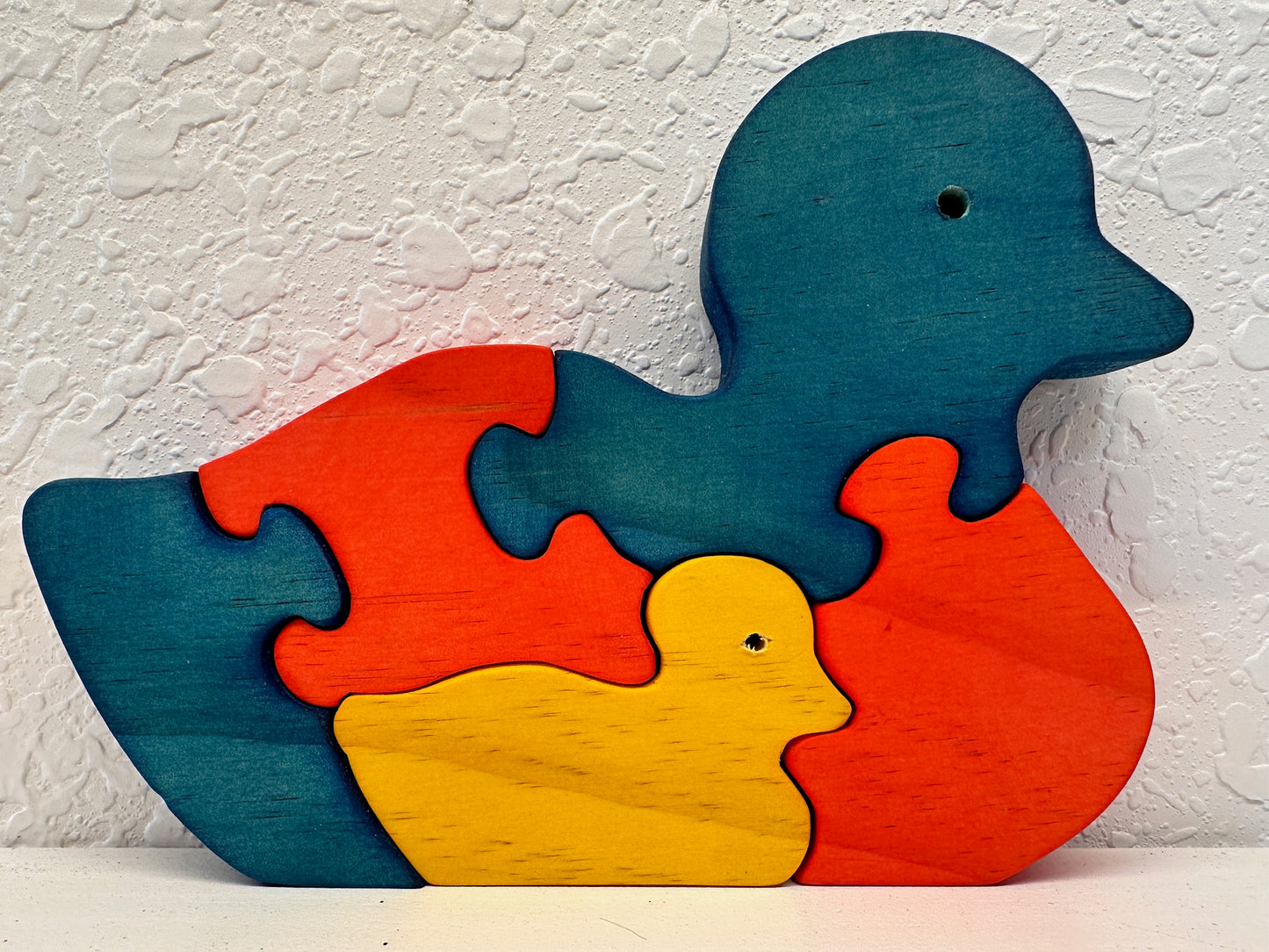 Duck W/ Baby 5pc Pine Wood Puzzle 7" x 5"