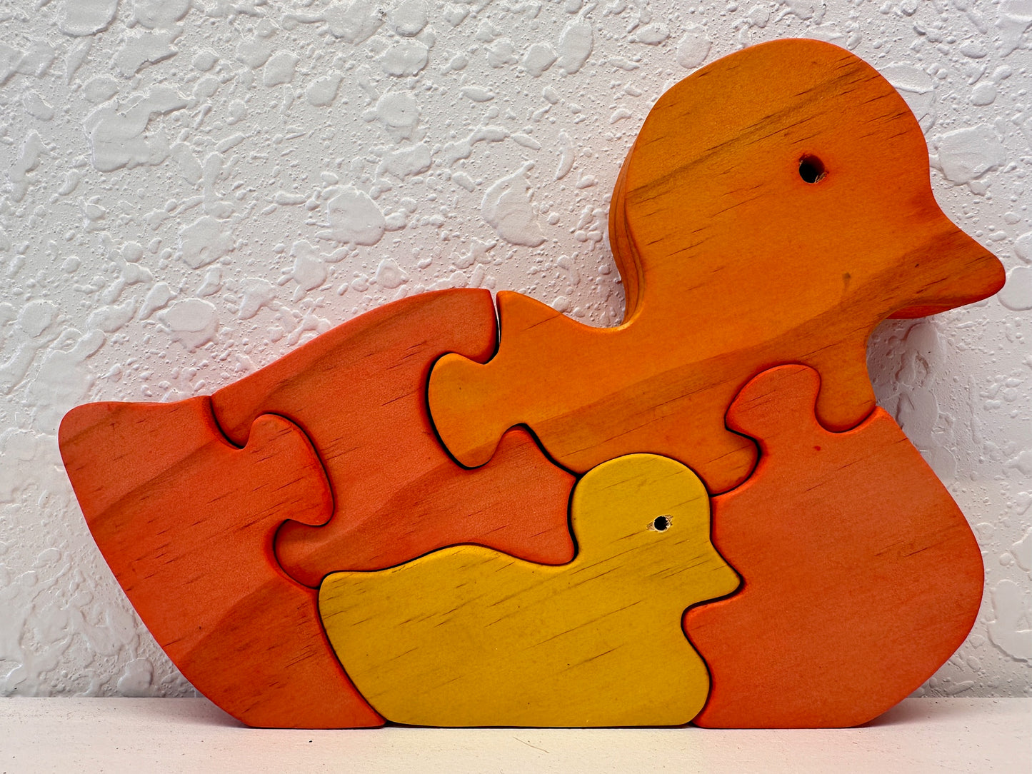 Duck W/ Baby 5pc Pine Wood Puzzle 7" x 5"