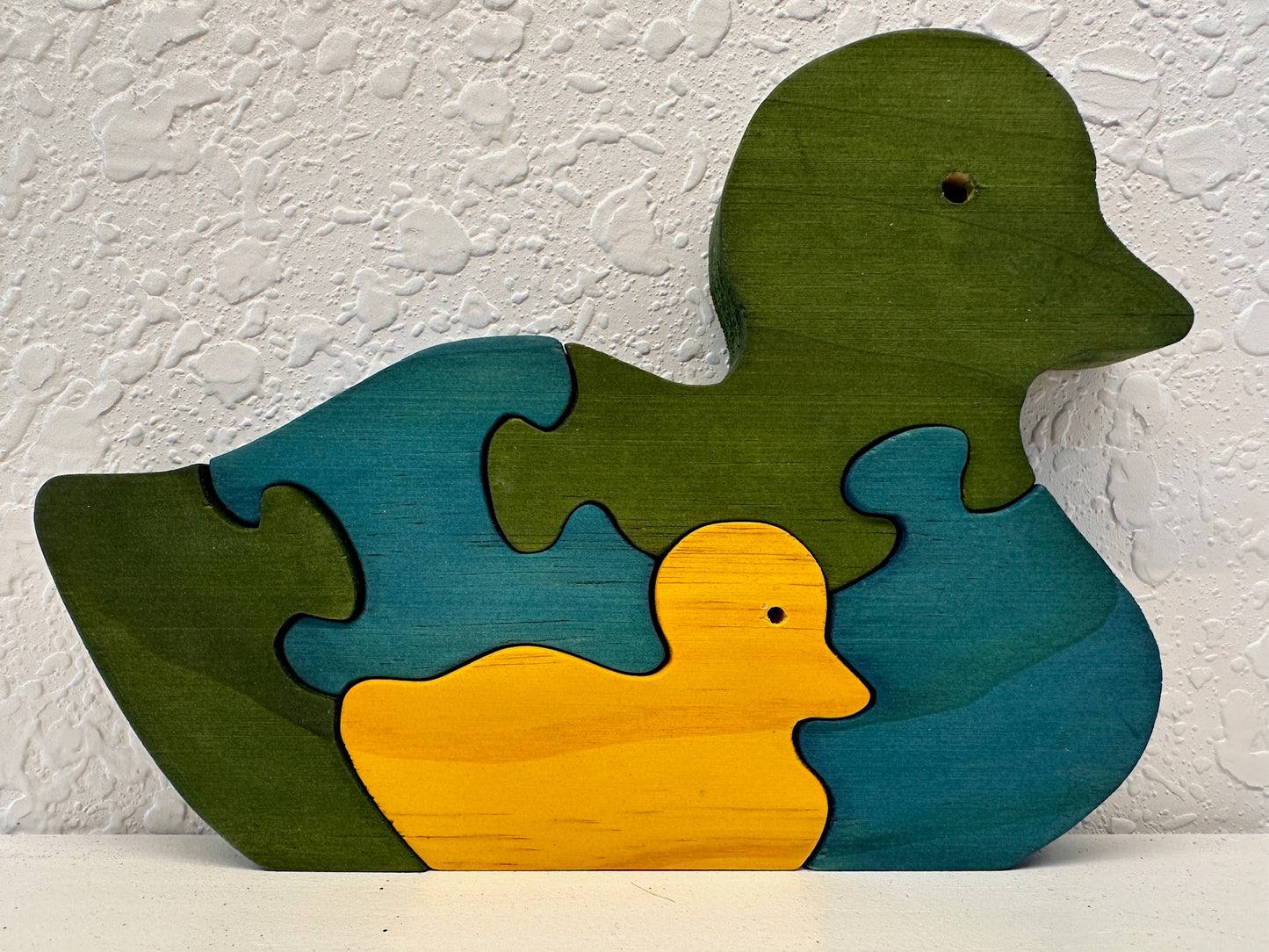 Duck W/ Baby 5pc Pine Wood Puzzle 7" x 5"