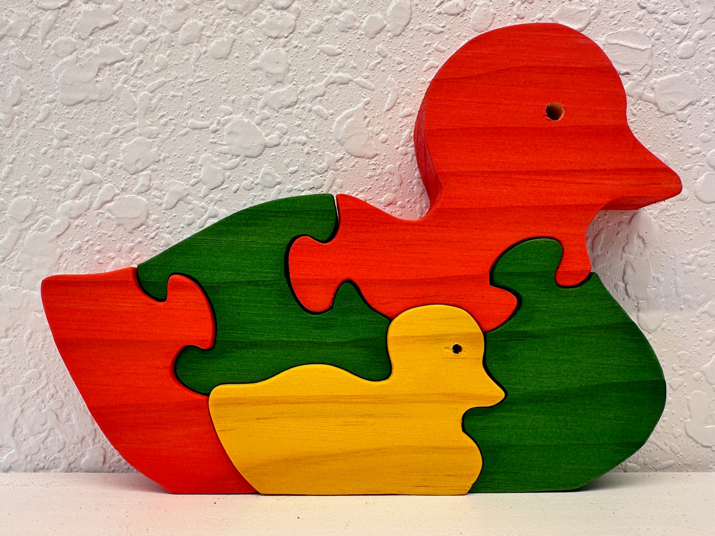 Duck W/ Baby 5pc Pine Wood Puzzle 7" x 5"