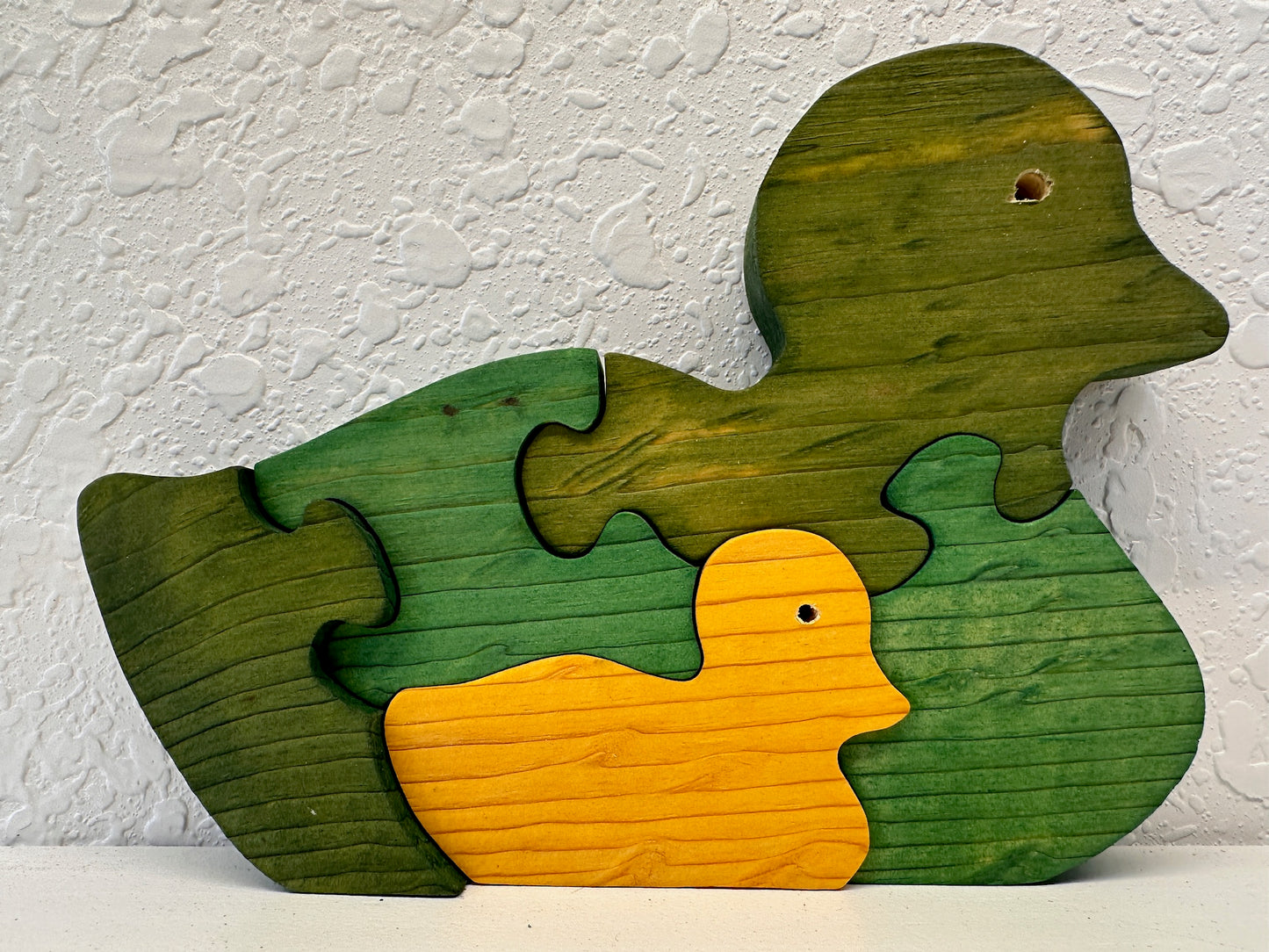 Duck W/ Baby 5pc Pine Wood Puzzle 7" x 5"