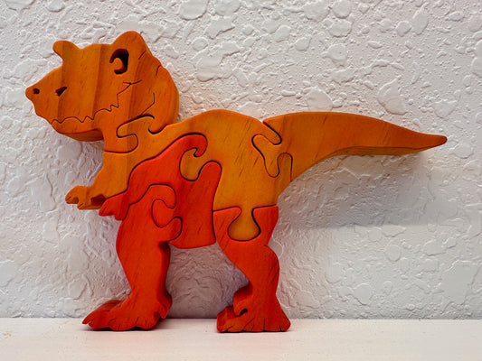 T-Rex 6pc Pine Wood Puzzle 7"x 5"