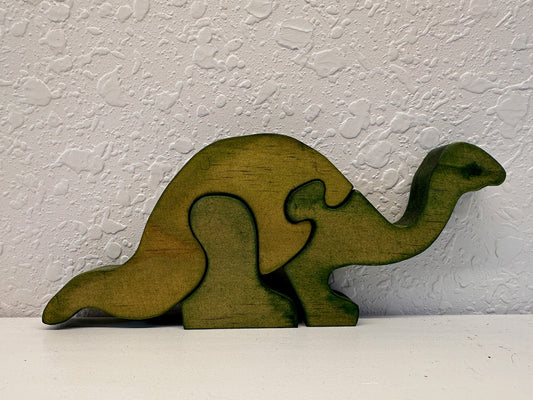 Brontosaurus(Small Children) 3pc Pine Wood Puzzle 7 1/2" x 3"