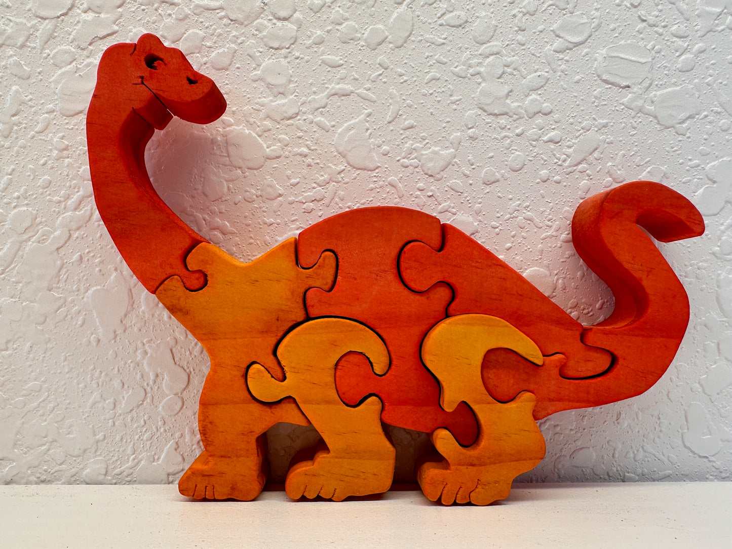 Brontosaurus 7pc Pine Wood Puzzle 6 3/4" x 5"