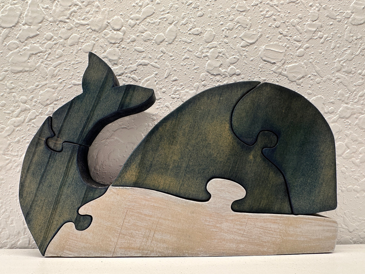 Whale 4pc Pine Wood Puzzle 7 1/2" x 4 1/2"