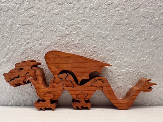 Dragon (Small Wing) 7pc Pine Wood Puzzle 7 1/2" x 3"