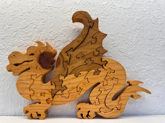 Dragon (Large Wing) 16pc Pine Wood Puzzle 10 1/4" x 7 3/4"