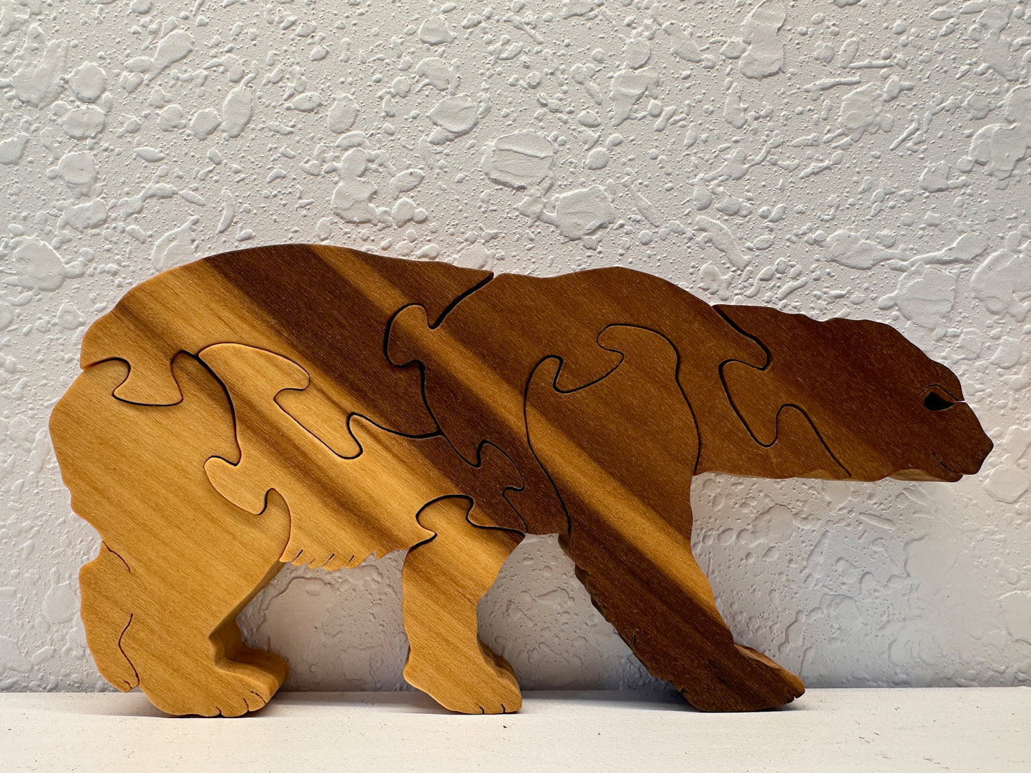 Bear Walking 7pc Poplar Wood Puzzle 8" x 4"