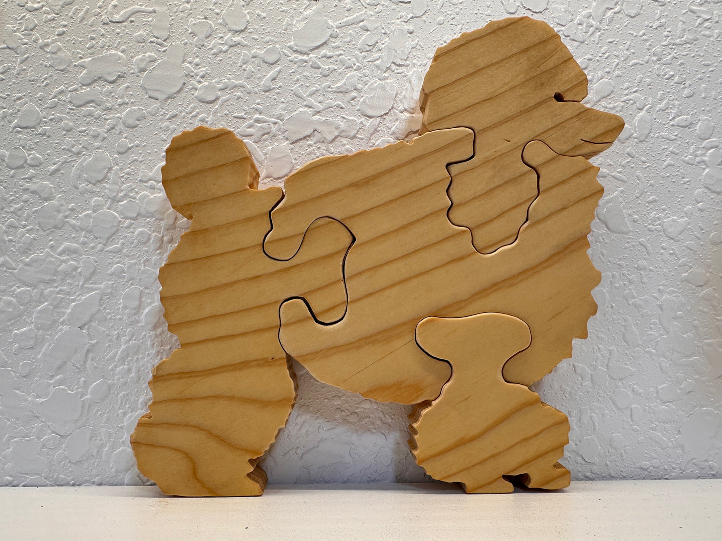 Poodle #2 4pc Pine Wood Puzzle 7" x 6 3/4"