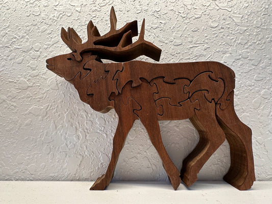 Elk 12pc Black Walnut Puzzle 7 1/2" x 7"