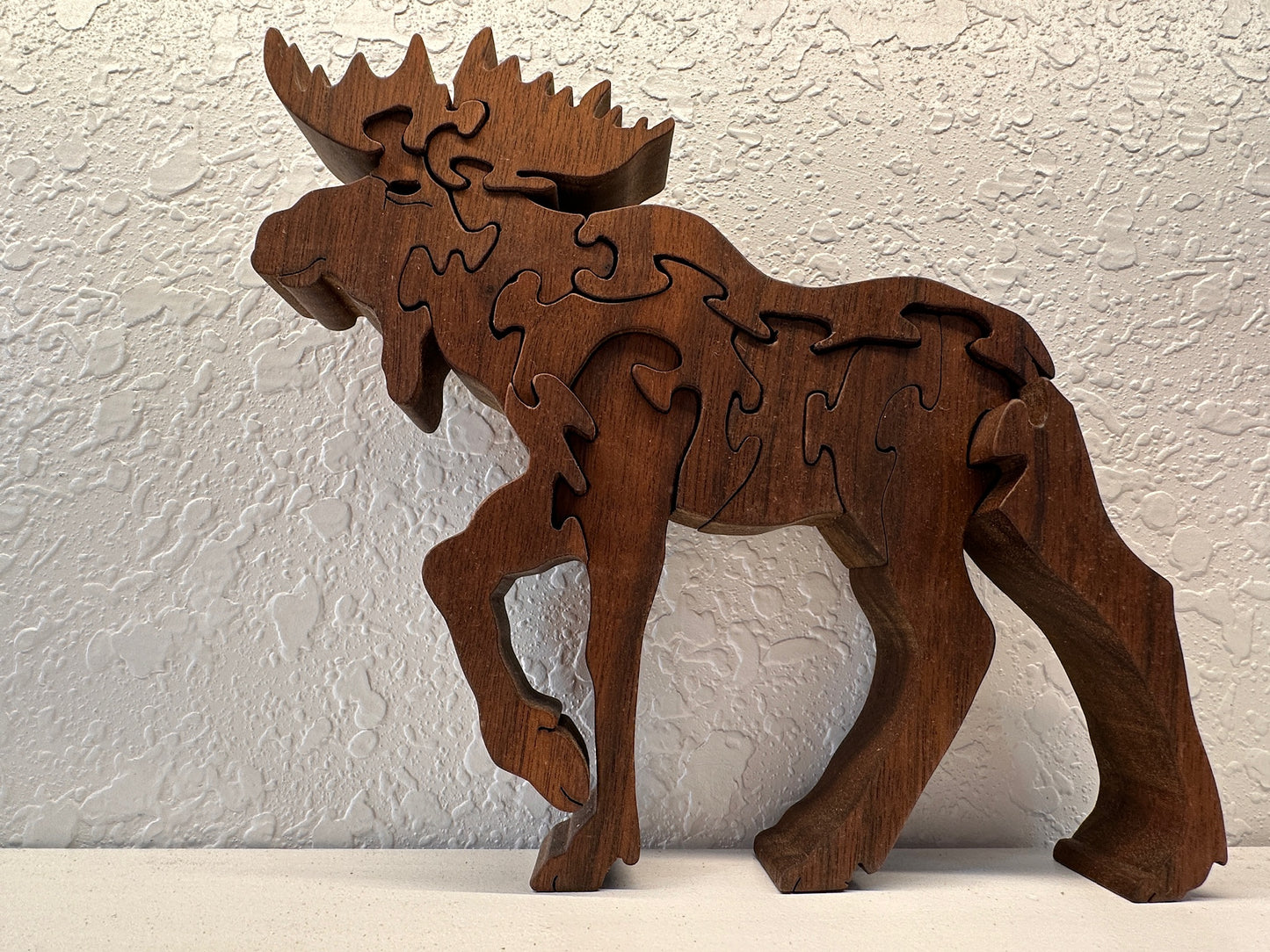 Moose 12pc Black Walnut Puzzle 7 3/4" x 7 3/4"